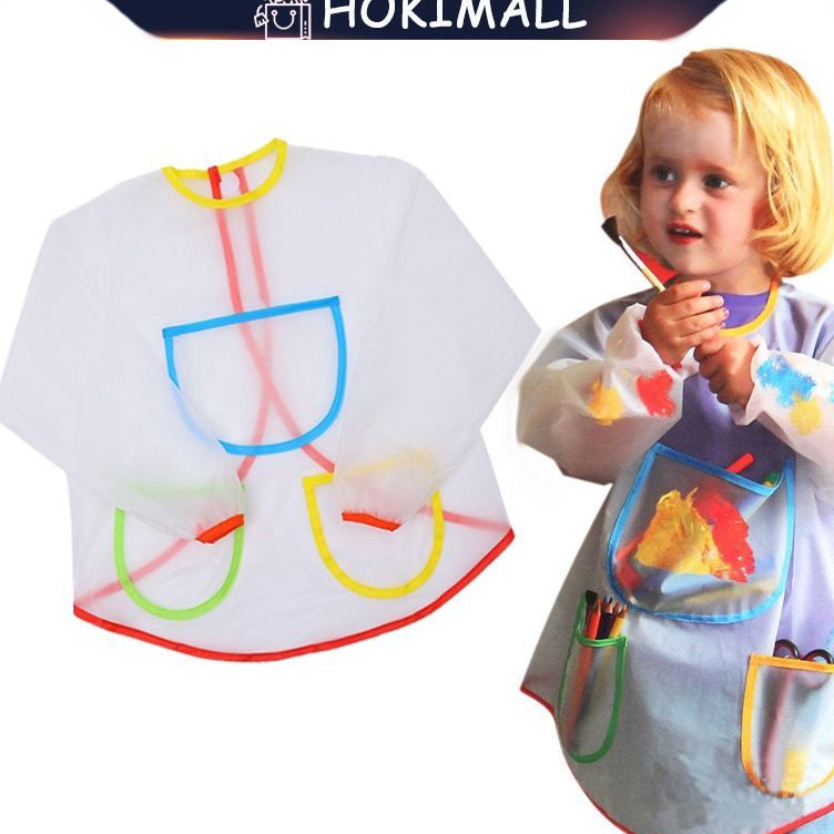 

Kejar Murah Apron Lukis Anak Lengan Panjang AntiAir Celemek Melukis Waterproof Kids Painting Art Smock Kids