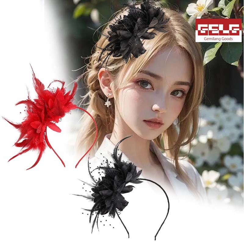 Hiasan Kepala Bulu Hiasan Rambut Bunga Bando Bulu Bunga Aksesoris Kepala Hiasan Kepala Bulu Pesta