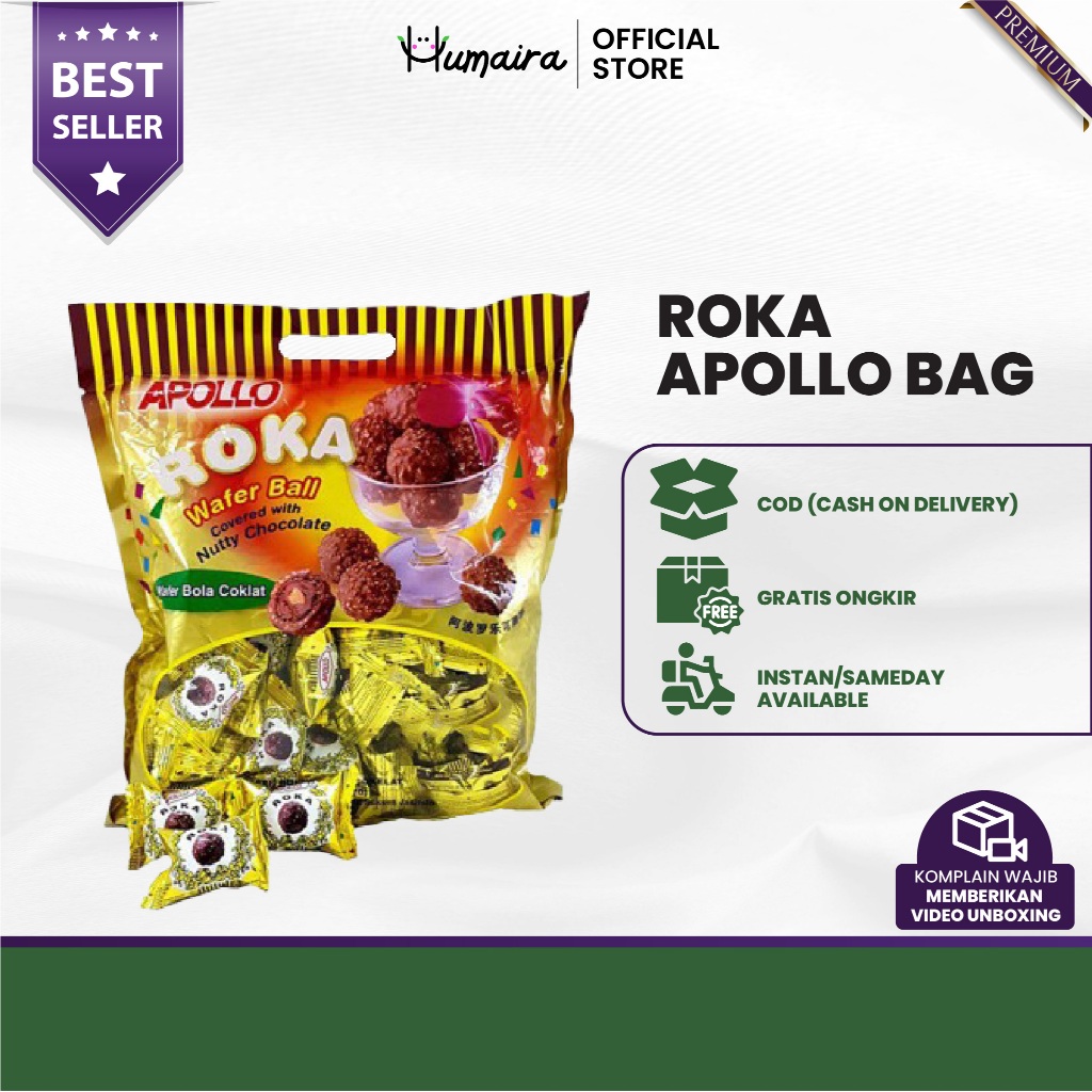 

Roka Apollo Wafer Ball Coklat Isi 70 Pcs Original Premium