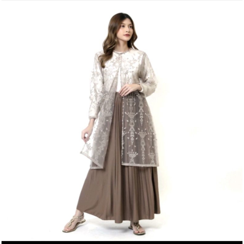 Outer brukat  tunik / outer tunik brukat premium / outer kondangan