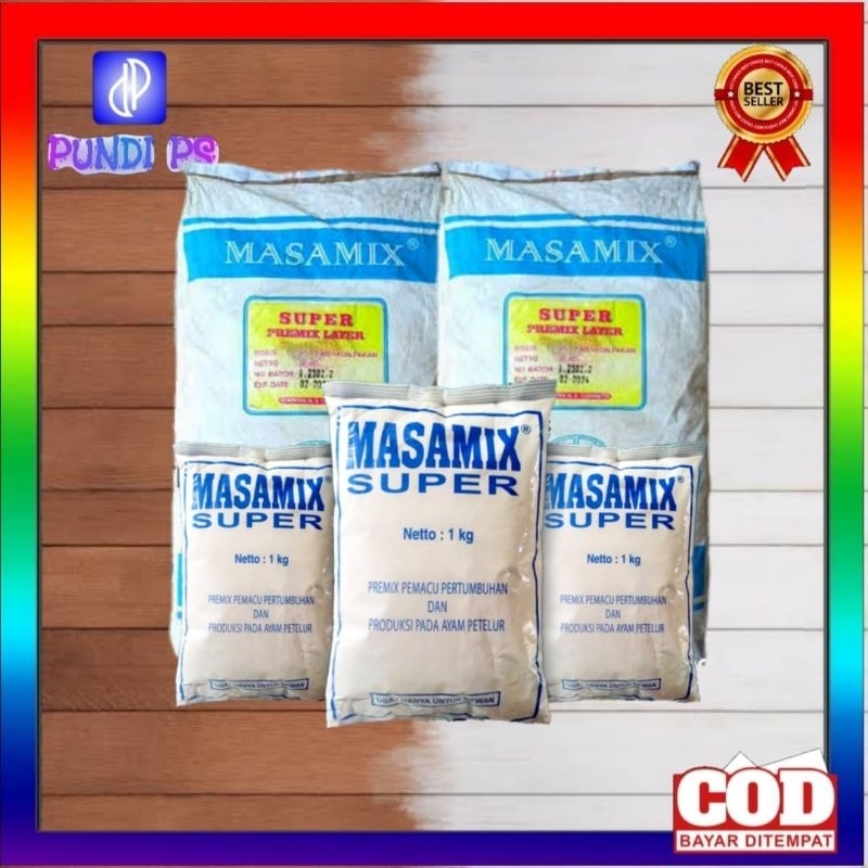 MASAMIX SUPER 1KG Premix Ayam Petelur Pemacu Pertumbuhan Produksi Telur Ayam Mensana