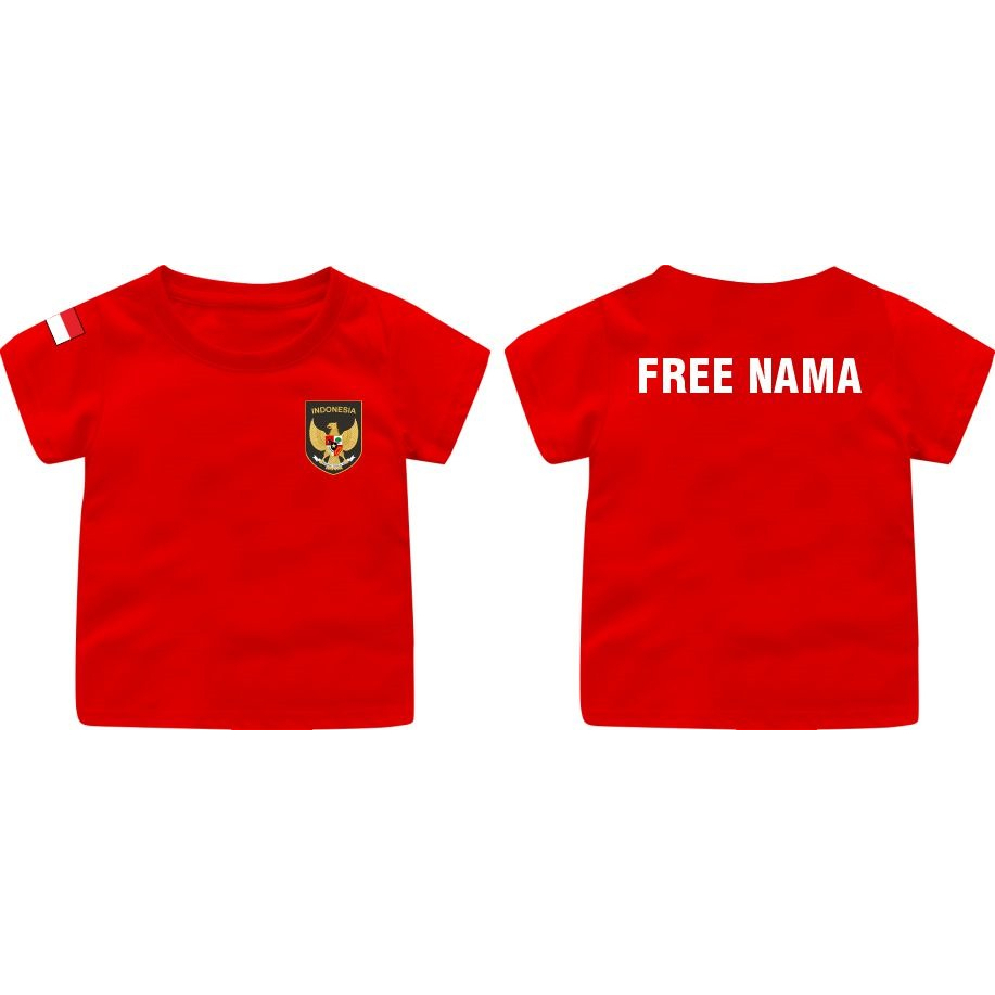 Baju Atasan Kaos Sepak Bola DEWASA FREE NAMA /Negara Timnas Indonesia / Indonesia MERAH PUTIH HITAM