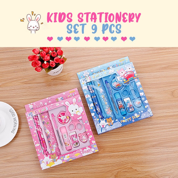 

Set Alat Tulis Anak Isi 9 Pcs Lengkap, Kids Stationery Set, Alat Tulis Sekolah Motif Karakter Lucu