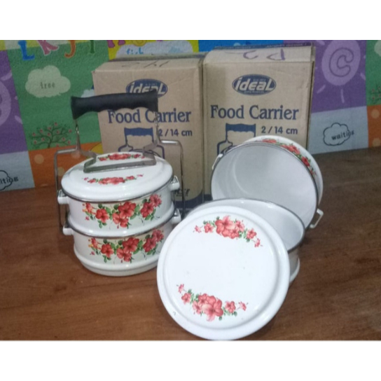 NEW Rantang susun Warna Putih - Food Carrier / IDEAL / Enamel