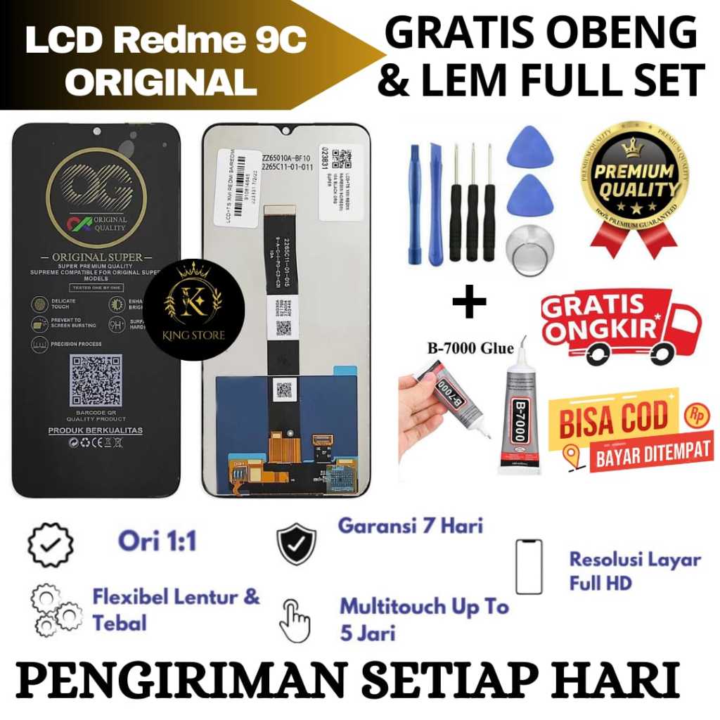 Lcd Touchsreen Redmi 9C Original FullSet / Lcd Redmi 9C Original Garansi Pabrik Full Set Obeng Dan L