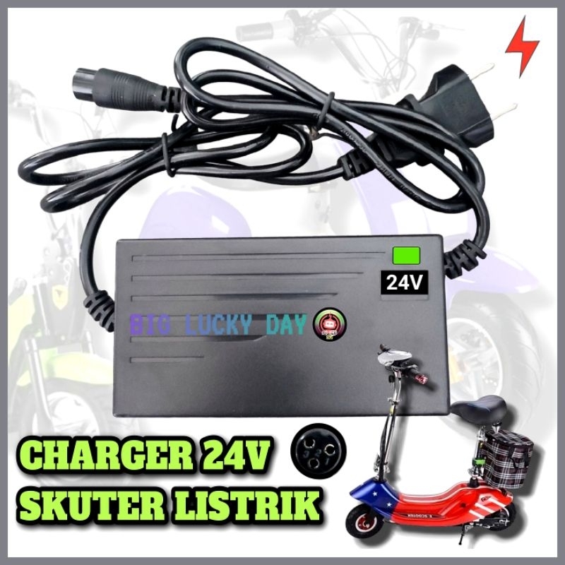 CHARGER 24V SCOOTER LISTRIK MR.JACKIE S898 S899 MINI SCOOPY MINI GP ELEKTRIK E-SCOOTER SELIS MINI TR