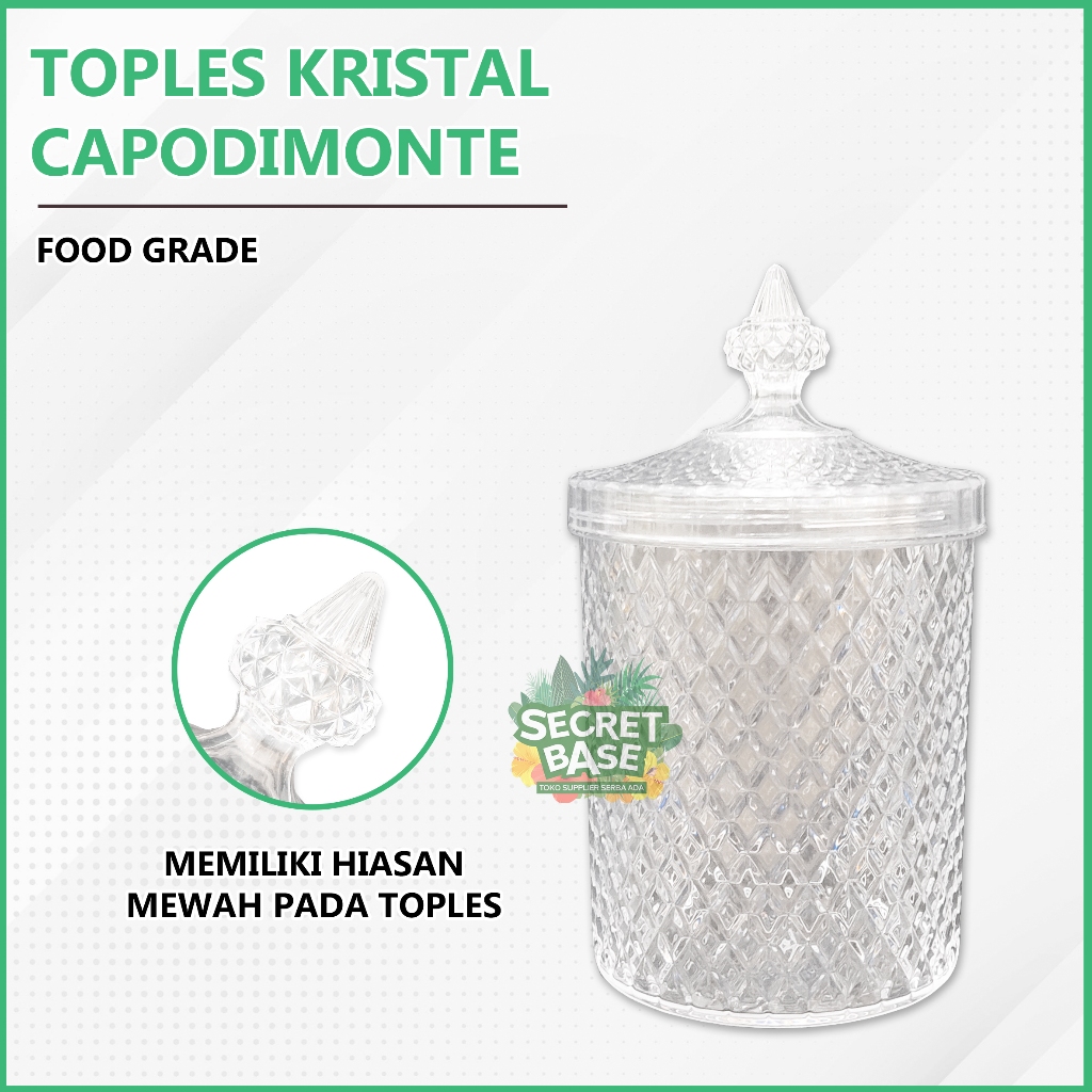 (ISI 6pcs) TOPLES KRISTAL - Toples Lebaran Kue / Toples Plastik Bening
