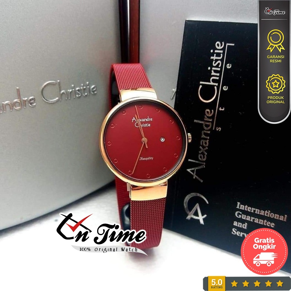 Alexandre Christie AC 2509 LD Jam Tangan Wanita Stainless Ori