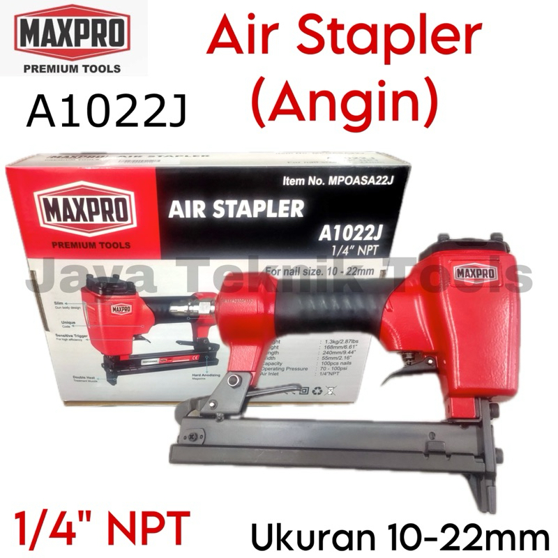 

Air Stapler Maxpro A1022J Staples Angin 1/4" NPT 10 - 22 mm Gun Tembak