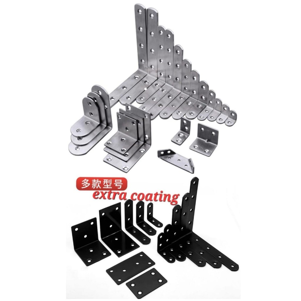 Plat Siku Besi L Ukuran Besar Rak Penyangga Ambalan Bracket L Stainless