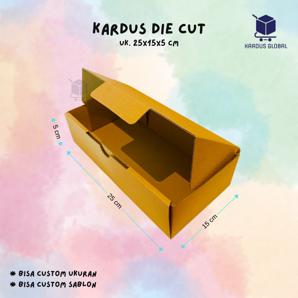 

KARDUS DIE CUT POLOS BARU UKURAN tanpa sablon 25X15X5 CM