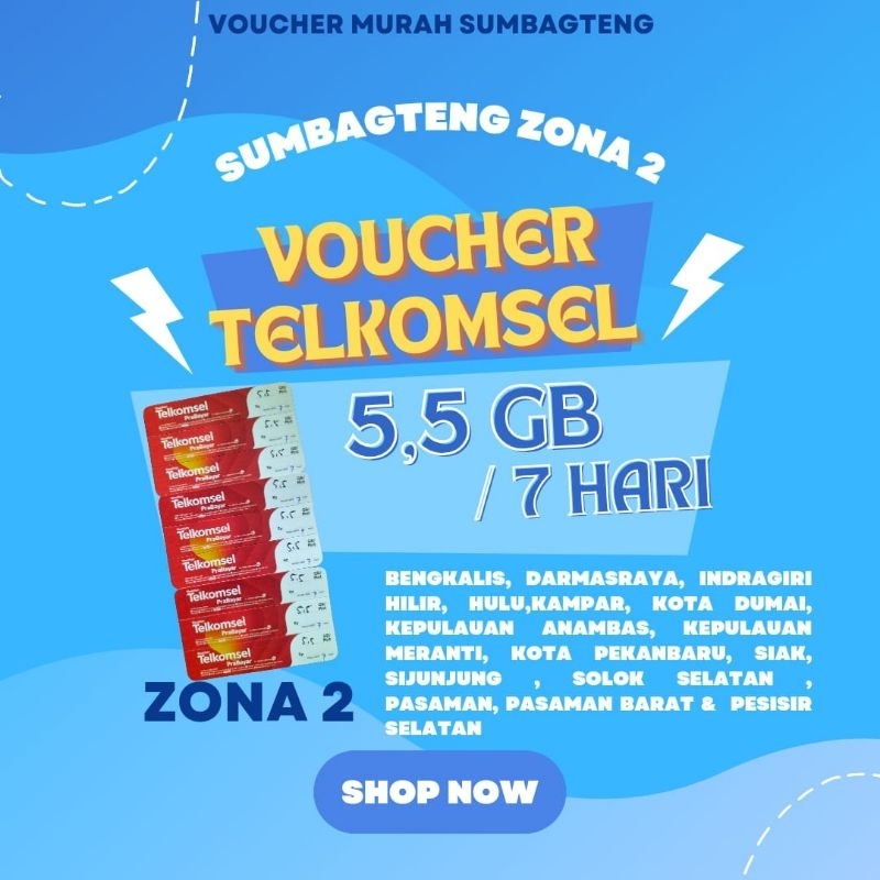 Voucher Telkomsel Sumbagteng Zona 2