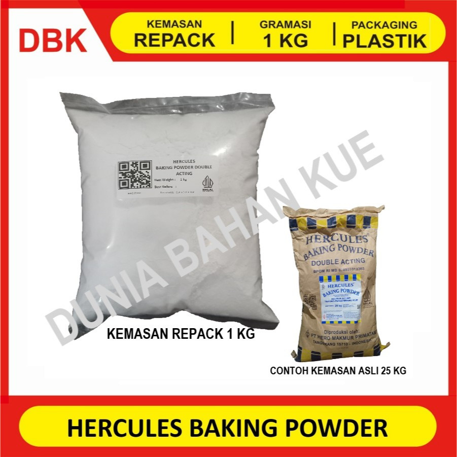 

BAKING POWDER merk HERCULES. PENGEMBANG. FOOD GRADE - 1 KG