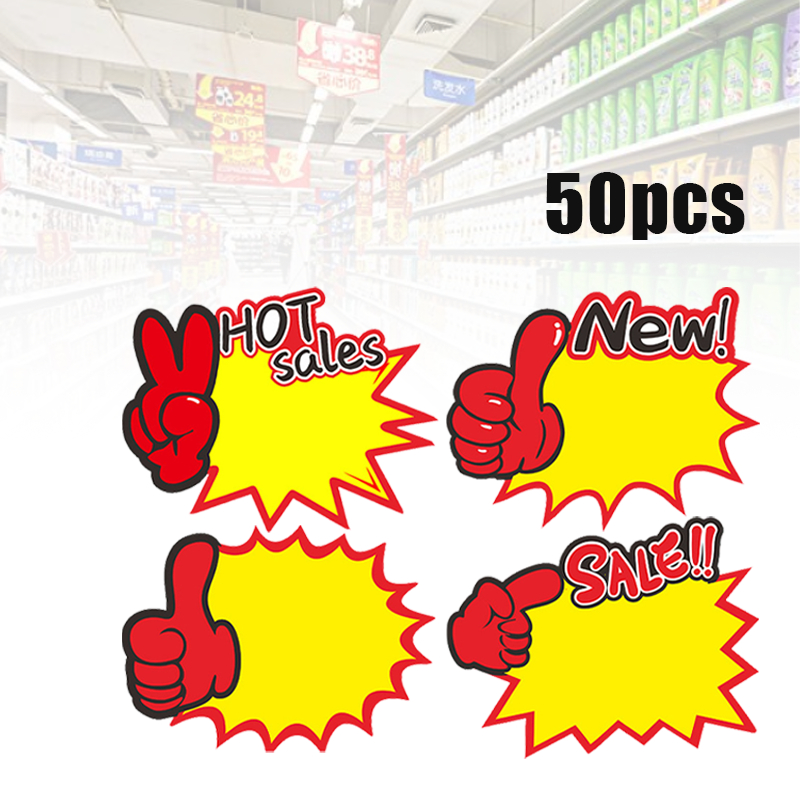 

50pcs Label Harga Pop Card Kertas Harga Promo Pop Card Price Tag Kartu Promosi Sale Kertas