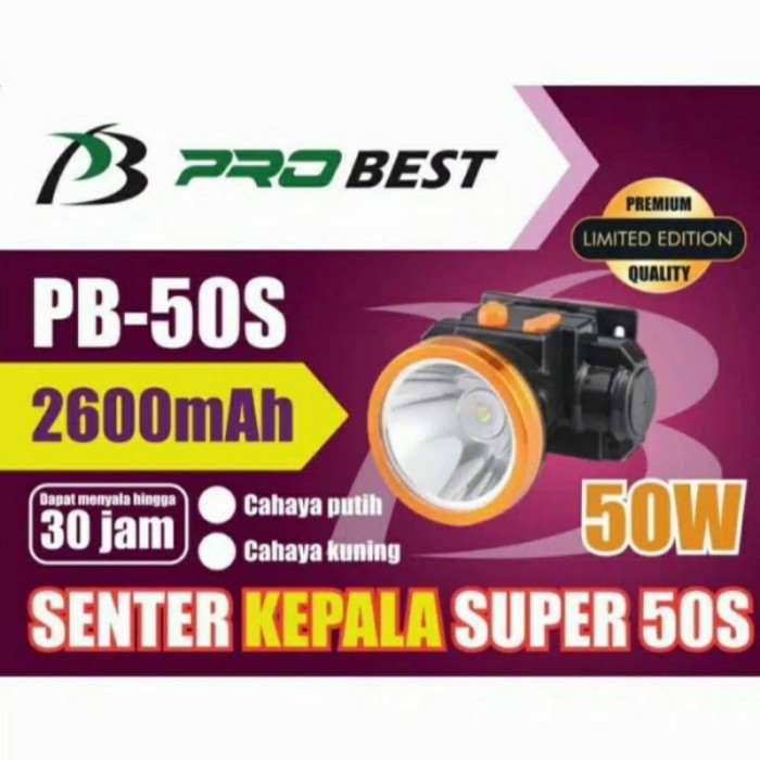 Senter Kepala Probest 50 Watt Super cahaya kuning