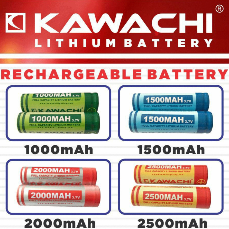BATERAI LITHIUM 18650 ORIGINAL FULL KAPASITAS KAWACHI