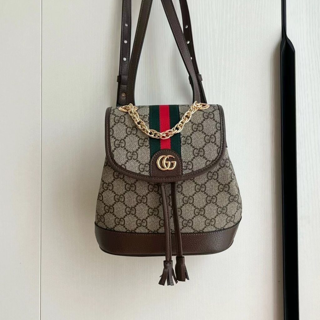 Original 2024 New Gucci Classic Casual Presbyopia Women's Ophidia Mini Backpack 795221