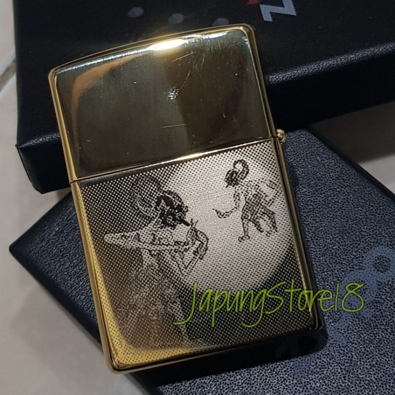 Zipo Wayang Grafir Laser Zippo Custom Foto Korek Api unik langka Korek jadul