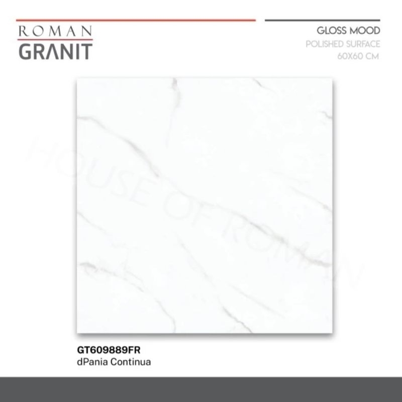 Roman Granit 60x60 dPania Continua (Gloss Mood) / Granit Kilap Motif Marble / Lantai Granit Putih Ki