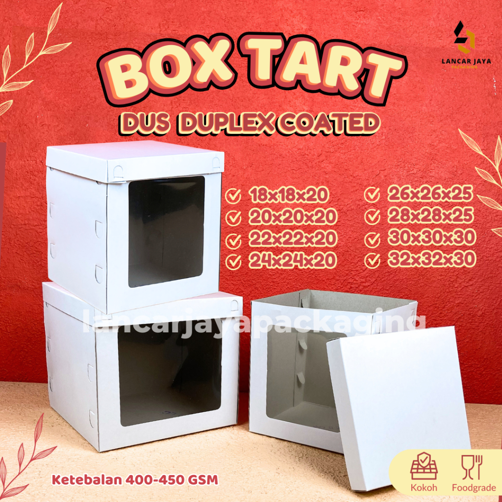 

Box Kue Tart Tinggi Putih Duplex Coated Dus Roti Cake Hampers 18 20 22 24 26 28 30 32