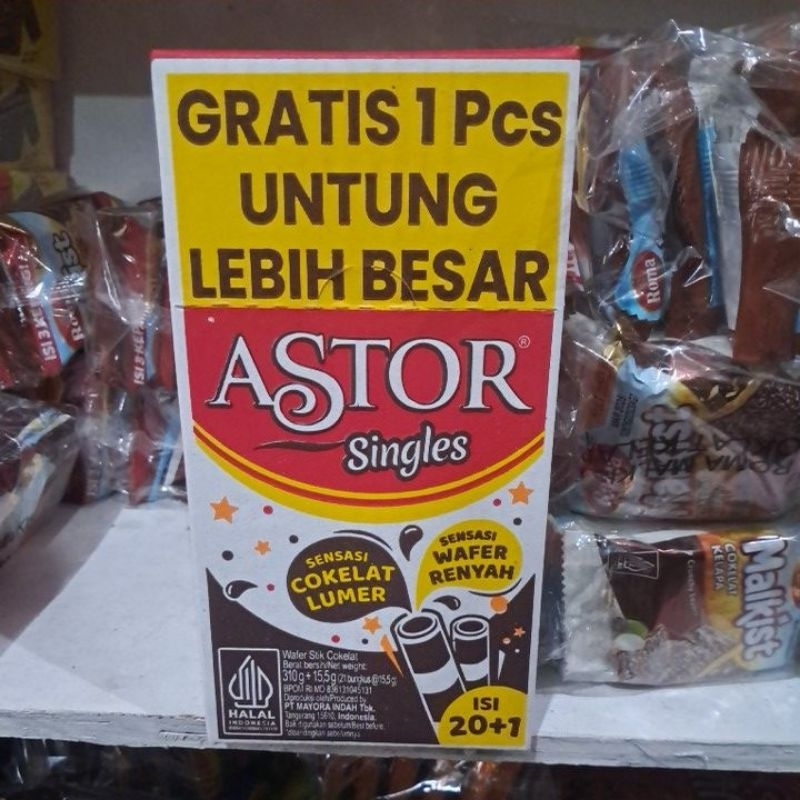 

ASTOR CHOCOLATE SINGLES WAFER STICK ROLLS WONDERFULL SENSATION 12'S X 15.5 GR