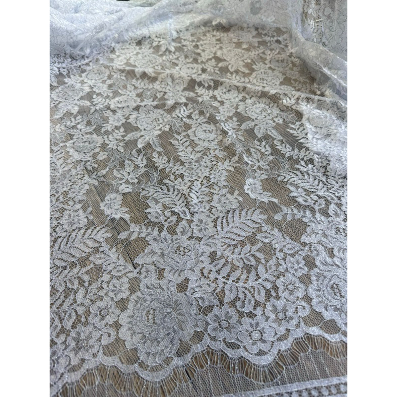 Kain material brokat metalik Luxor khusus putih original by Djuwita Kebaya