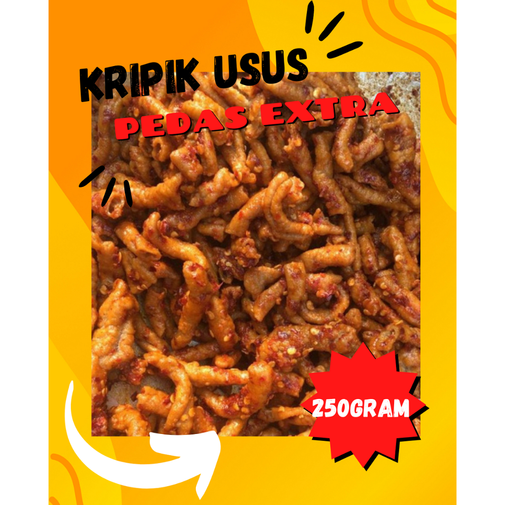 

usus ayam crispy bumbu pedas 250 gram
