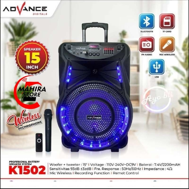ADVANCE SPEAKER BT PORTABLE K1502