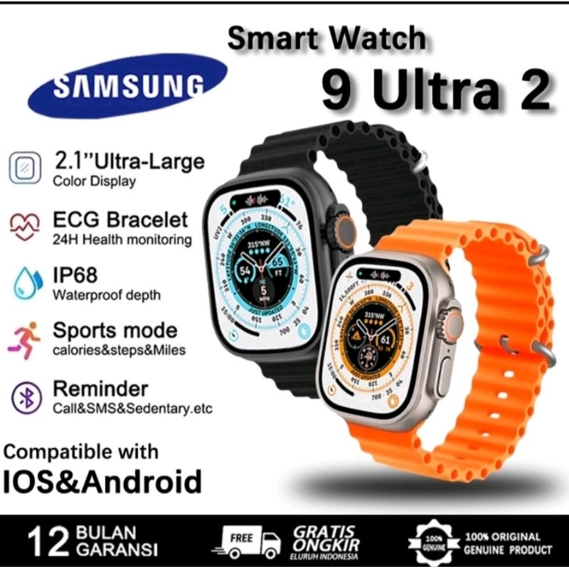 100%Original Samsung Smart Watch S9 ULTRA Max2.2 inci Bluetooth Jam Tangan Pintar layar sentuh paling murah
