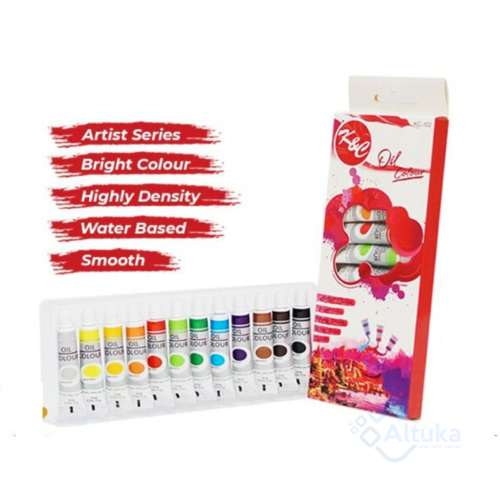 

Cat Minyak / Oil Colour Lukis K&C tube 6 ml 12 Warna