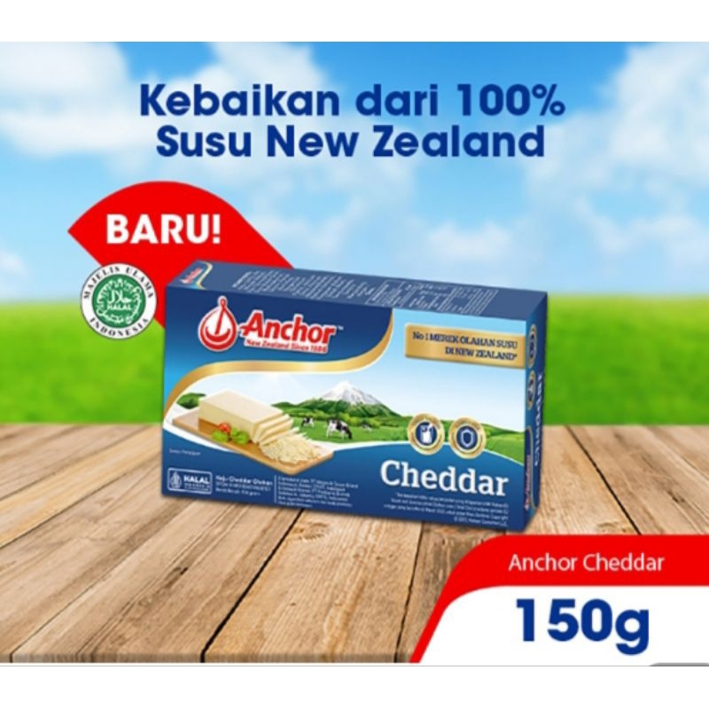 

Anchor Cheddar Block Cheese Asli New Zealand Box 150 g