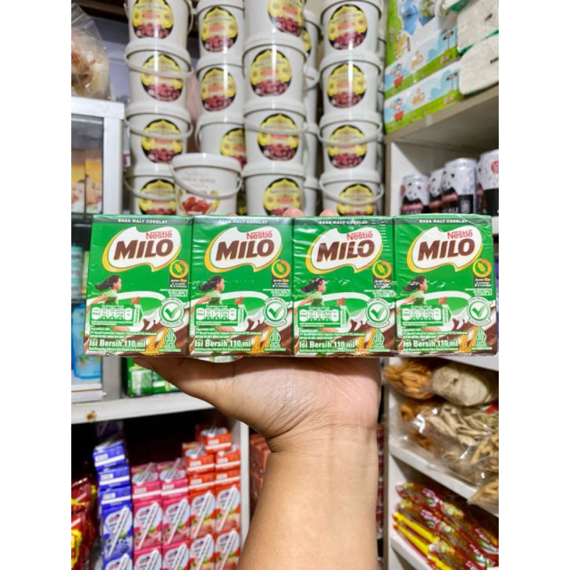 

Susu milo UHT coklat 110 ml sepack isi 4