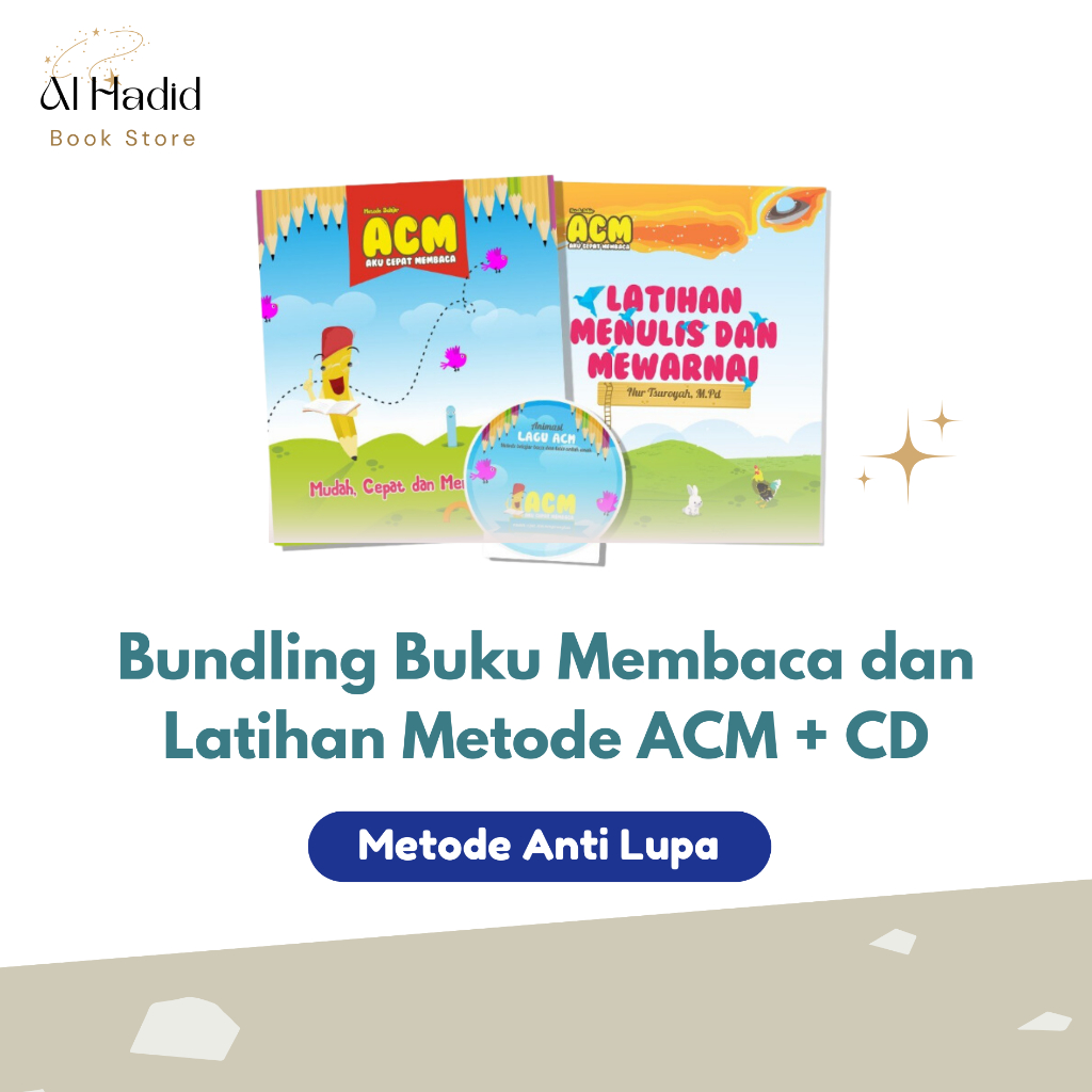 Paket 1 ACM Bundling Buku Metode ACM Belajar Membaca Menulis Huruf Untuk Anak PAUD TK SD