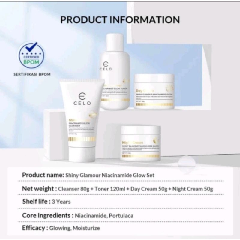CELO SHINY GLAMOR Toner & Day cream