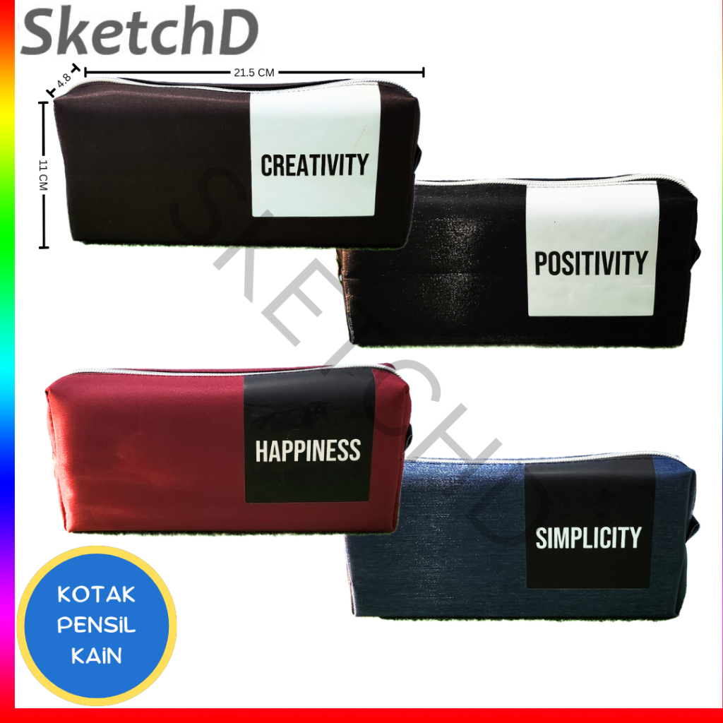 

Kotak Tempat Pensil Polos Be One Pencil Case Zipper Kain Kanvas KV718