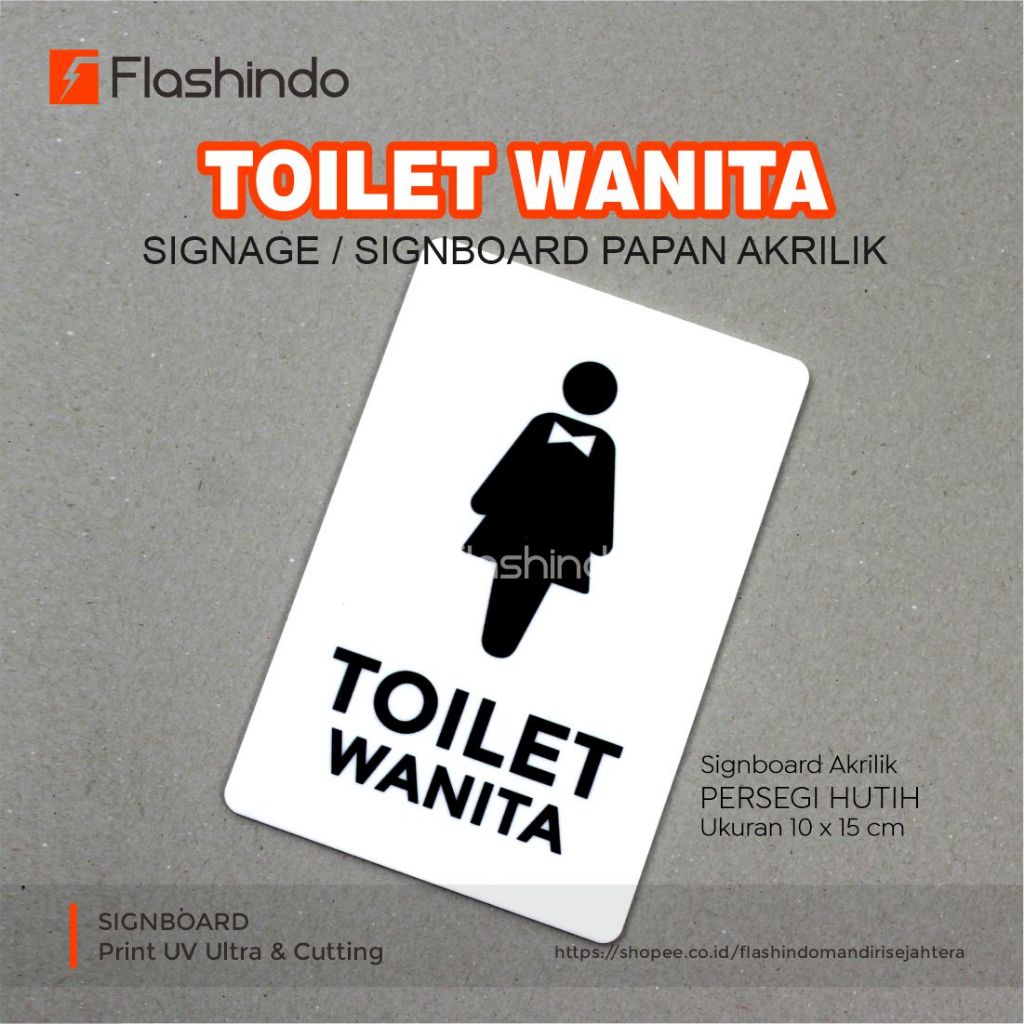 

Frezzia | Signboard Akrilik / Acrylic Papan Informasi Toilet Wanita Ready Stock