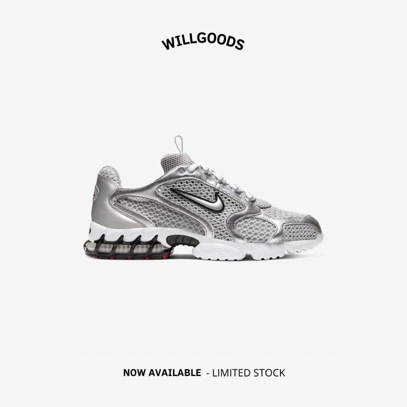 Nike Air Zoom Spiridon Cage 2 Metallic Silver Original Resmi BNIB