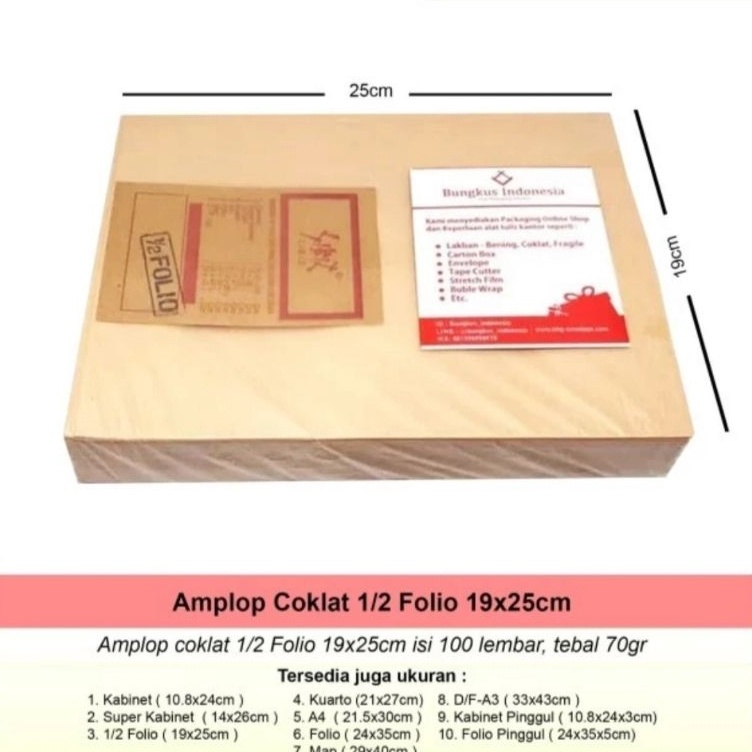 

KODE K54O Amplop Coklat 12 Folio Garan 1 Pcs