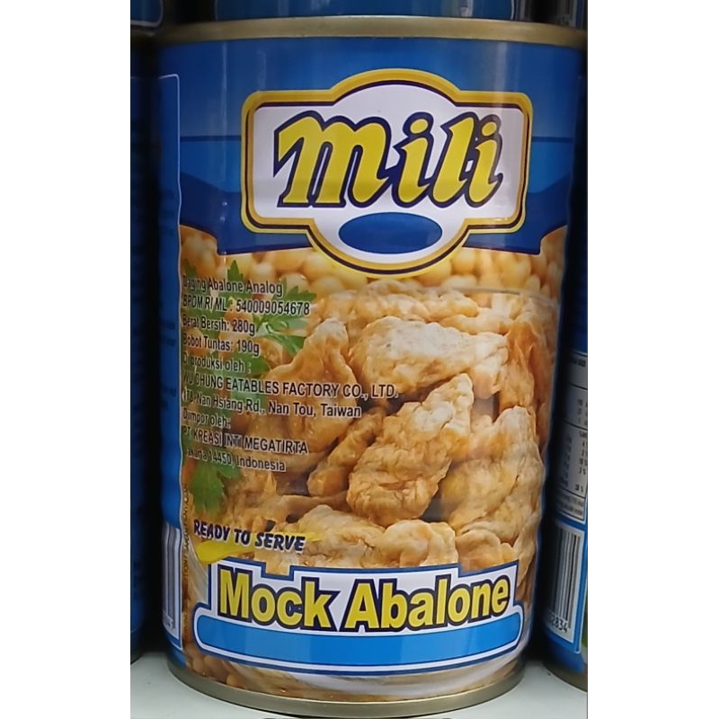 

Vegetarian Mock Abalone MILI Abalon Vegetarian 280g - HK