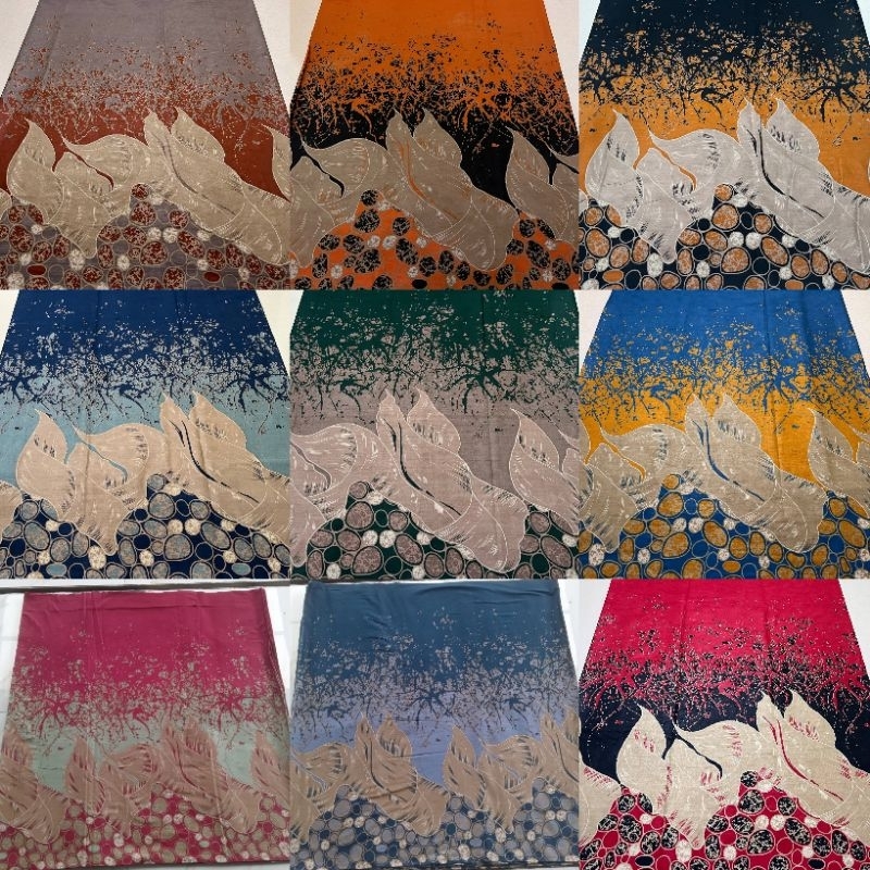 kain batik daun pisang batu ukuran 2x1meter/ kain batik motif daun batik halus katun