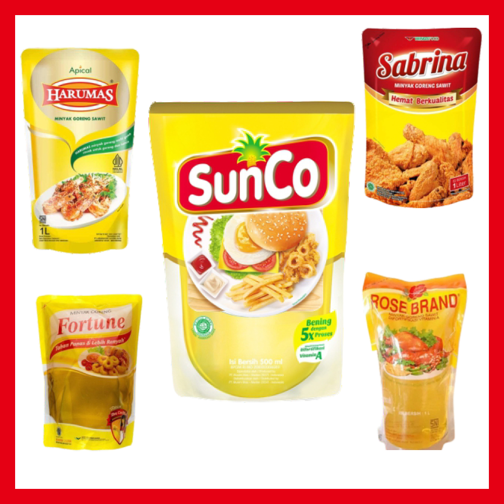 

Minyak Goreng Kemasan Pouch 1 Liter Murah Sunco dan 7 merk lainnya Lengkap