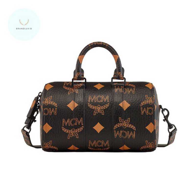 MCM Small Aren Boston Bag in Maxi Visetos