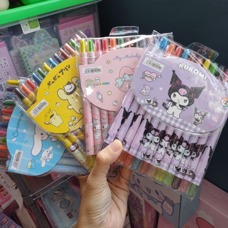 

Crayon putar warna Sanrio pompompurin cinnamoroll kuromi my melody