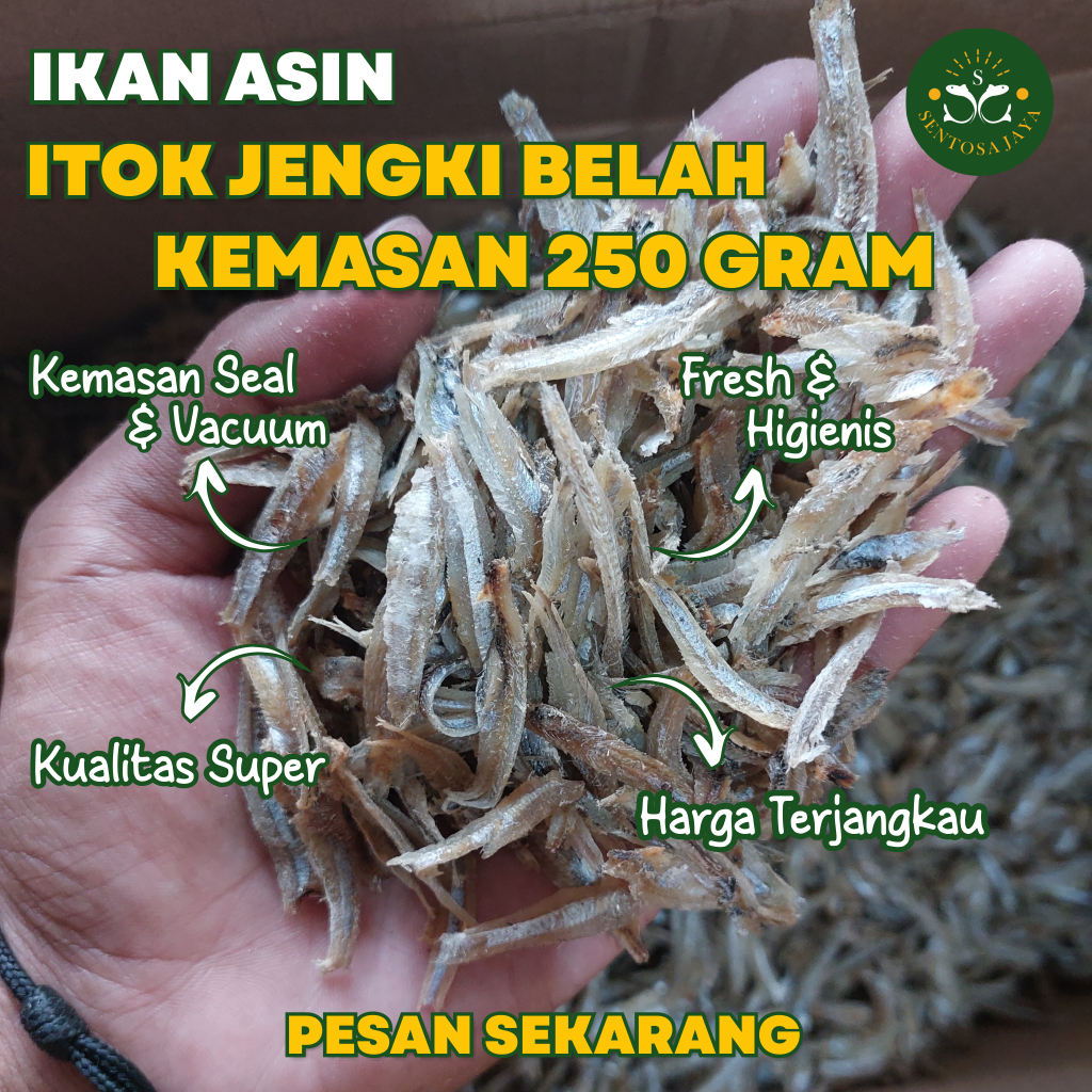 

Teri Itok Jengki Belah 250 Gram Ikan Asin Teri Jengki Belah