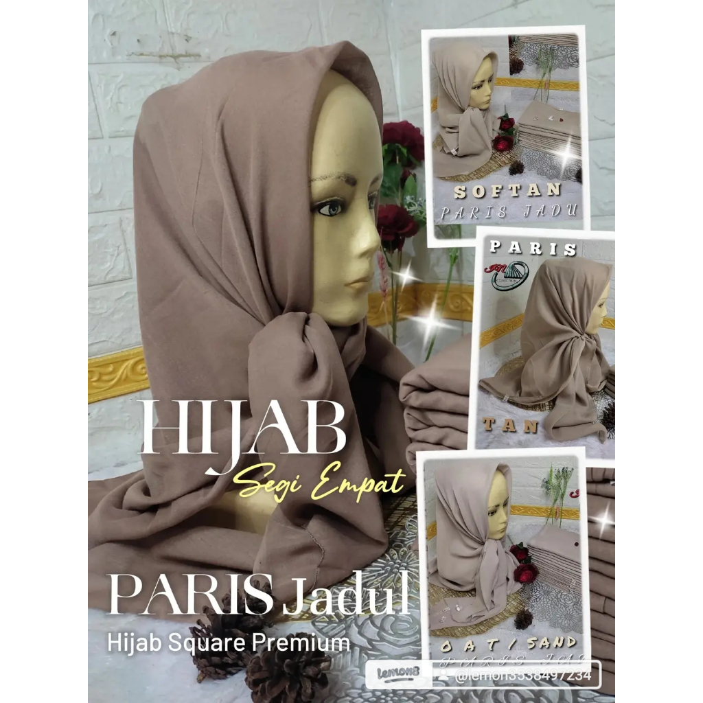 Hijab Segi Empat Paris || Jilbab Paris Jadul/Old || Kerudung PARIS Grosir || Varisha/RedRose Premium