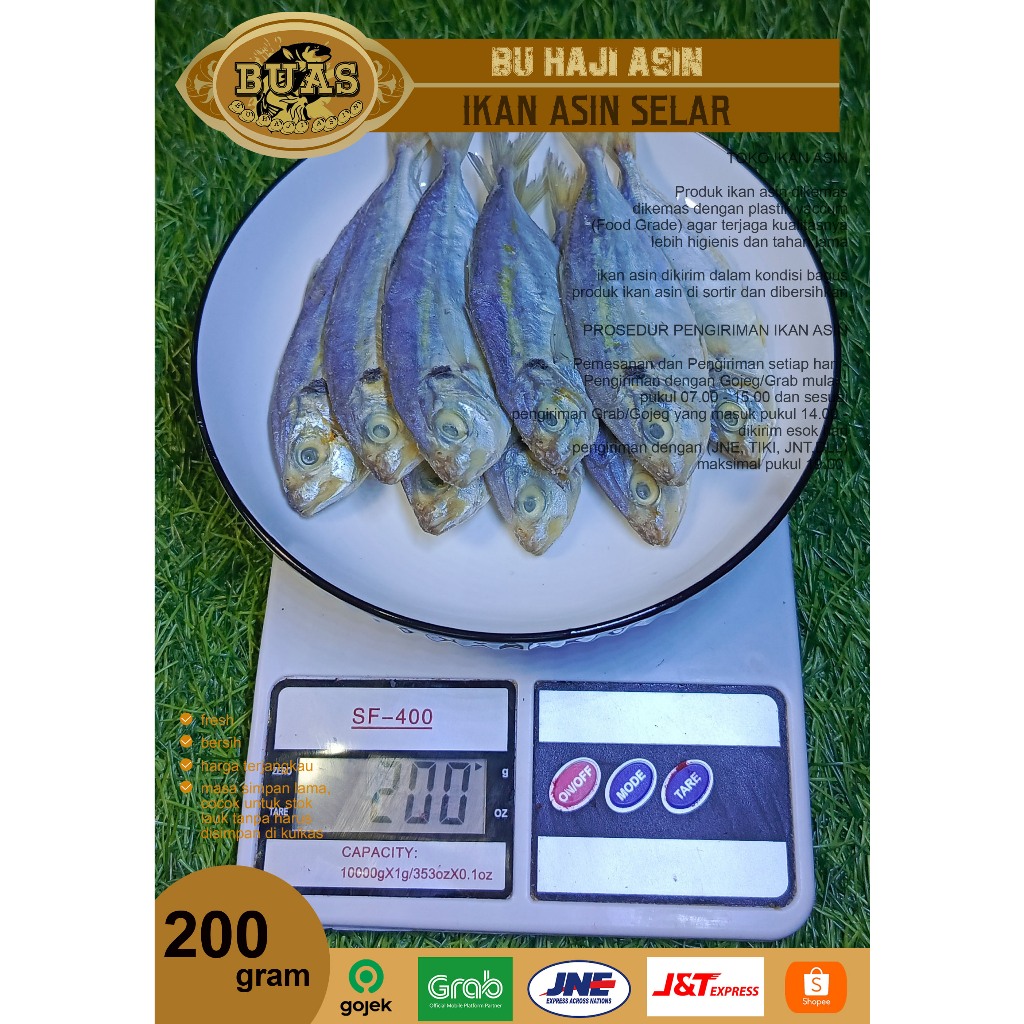 

Ikan Asin Bandung Selar 200 Gram BUAS | Ikan Asin Bandung | Ikan Asin Selar | Asin Buas