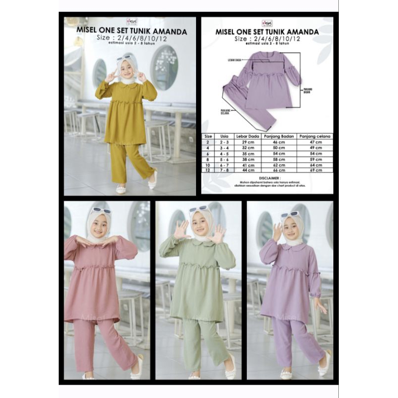 MISEL ONE SET AMANDA SETELAN TUNIK ANAK KEKINIAN
