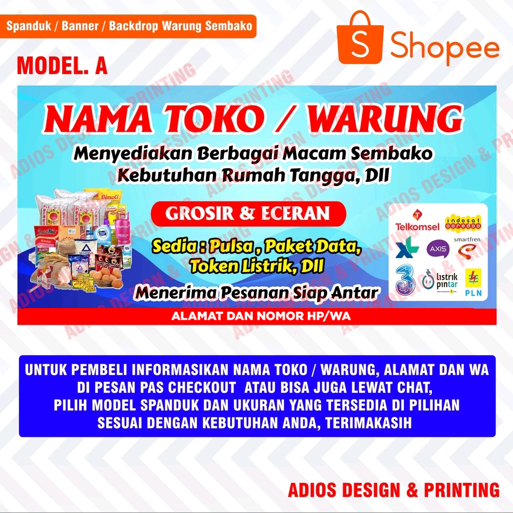 Spanduk / Banner Toko Kelontong / Warung Sembako
