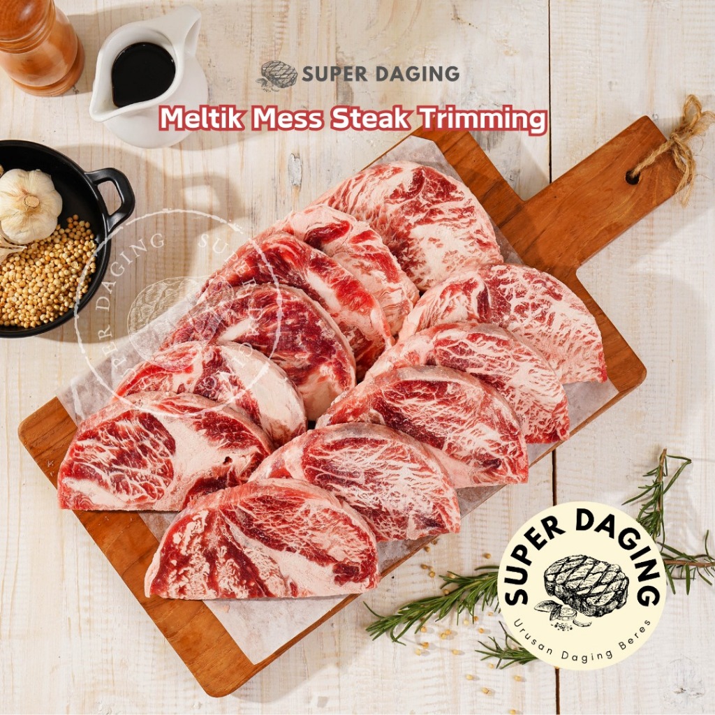 

Daging Meltik Mess Steak Trimming 1kg - Super Daging Tangerang