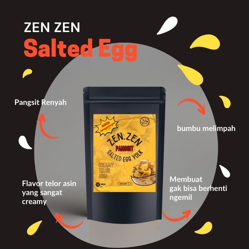 

Zenzen keripik pangsit salted Egg, Pangsit Rasa Telor Asin, [Bumbu Kering]